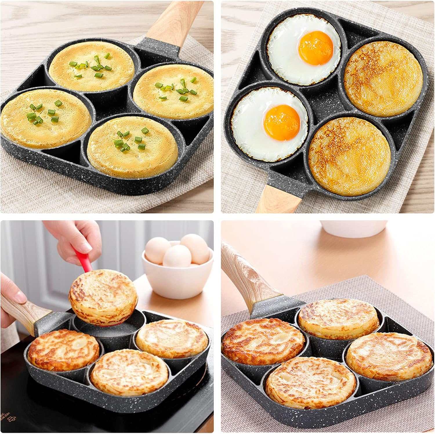 4-Hole Nonstick Breakfast Frying Pan (Free Gift Included)