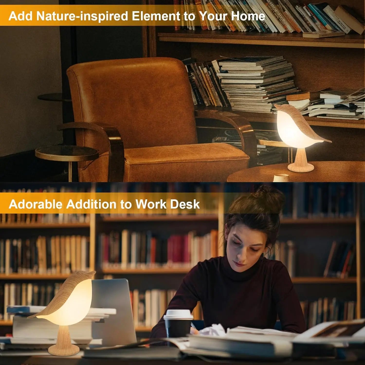 LED Touch-Control Bird Lamp