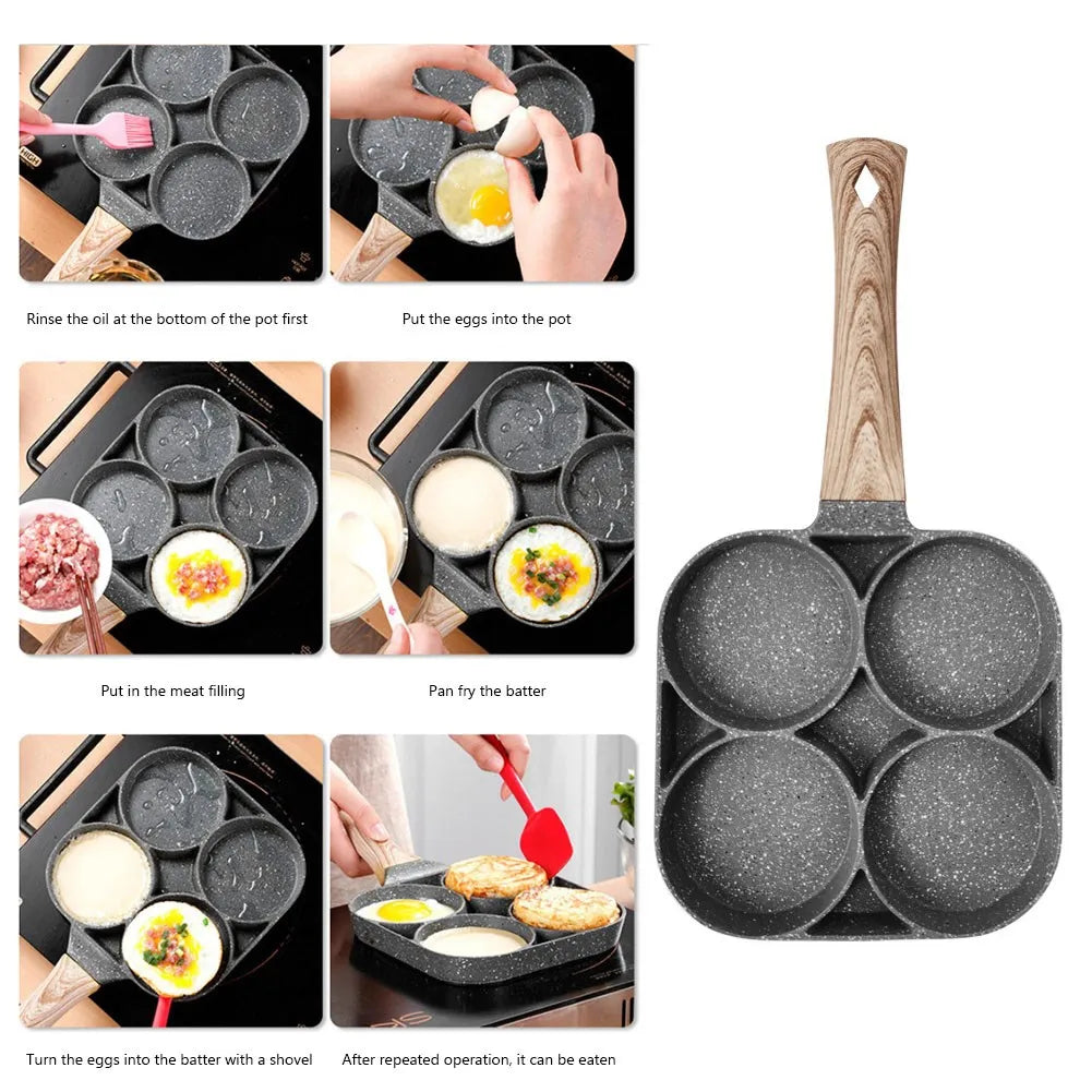 4-Hole Nonstick Breakfast Frying Pan (Free Gift Included)