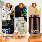 2Pc 470ml Dark Glass Oil Sprayer & Dispenser