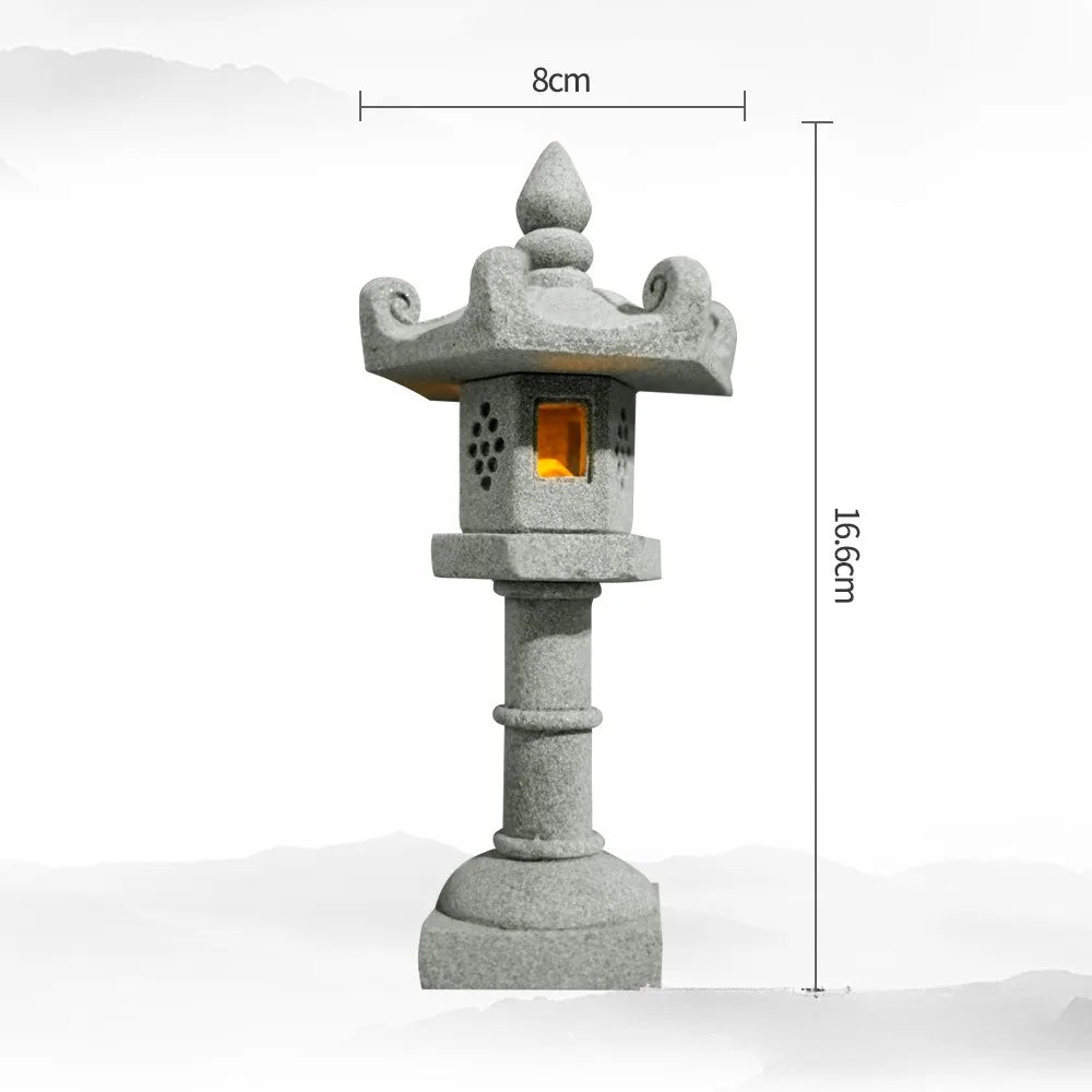 Mini Pagoda Lantern Light Garden Statue