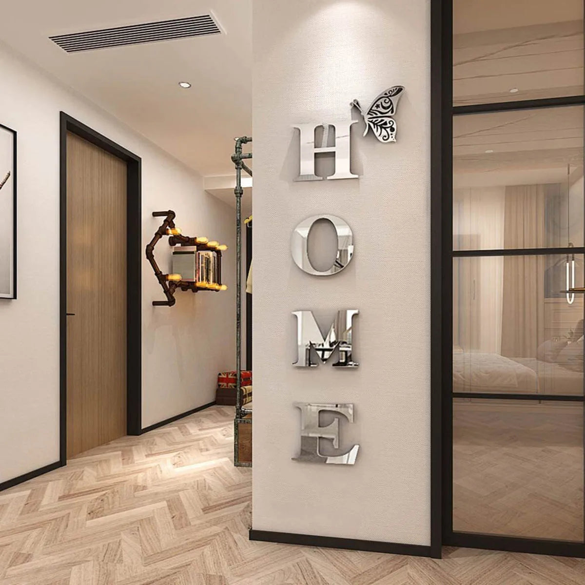 Home Logo 3D Wall Mirror